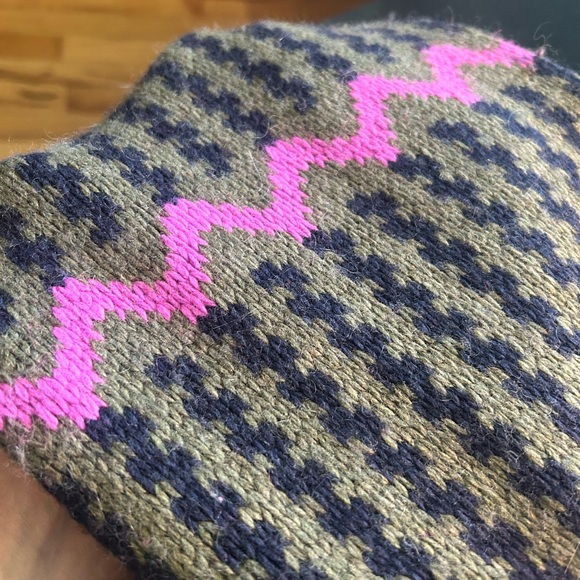 J. Crew Pink and Black Knit Scarf - Picture 2 of 4